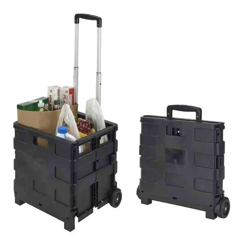 

Bin Collapsible Utility Cart in Black Polypropylene Tiny bin Black square bathroom trash can Trash can Trash rack Cesto de lixo