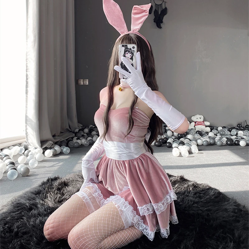 Кружевной сексуальный кролик девочка японские ролевые рождественские костюмы