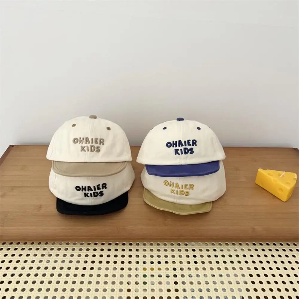 

Cotton Anti-UV Sun Hat Letter Outdoor Visor Caps Shading Hat Children Sun Hats Contrast Color Baseball Cap Korean Style Cap