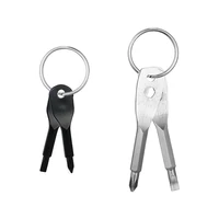 fashion multi function tool keychain screwdriver portable creative alloy key ring personality simple backpack pendant party gift