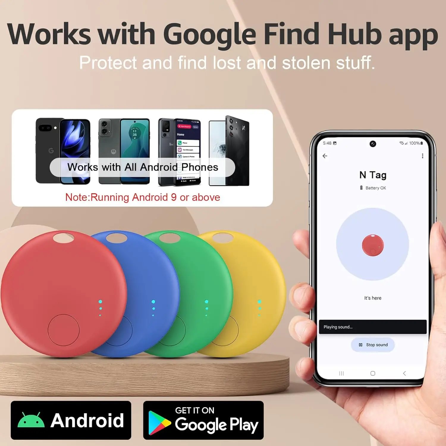 Фото Android Air Tracker Tag Bluetooth Smart Tags работает с приложением Google Find Hub Поиск предметов Устройство поиска ключей Рюкзак для багажа №1
