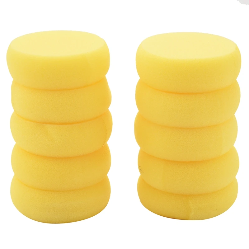 

10pcs Round Synthetic Artist Paint Sponge Craft Sponges for Painting Pottery Watercolor Art Sponges Yellow 2.75inch