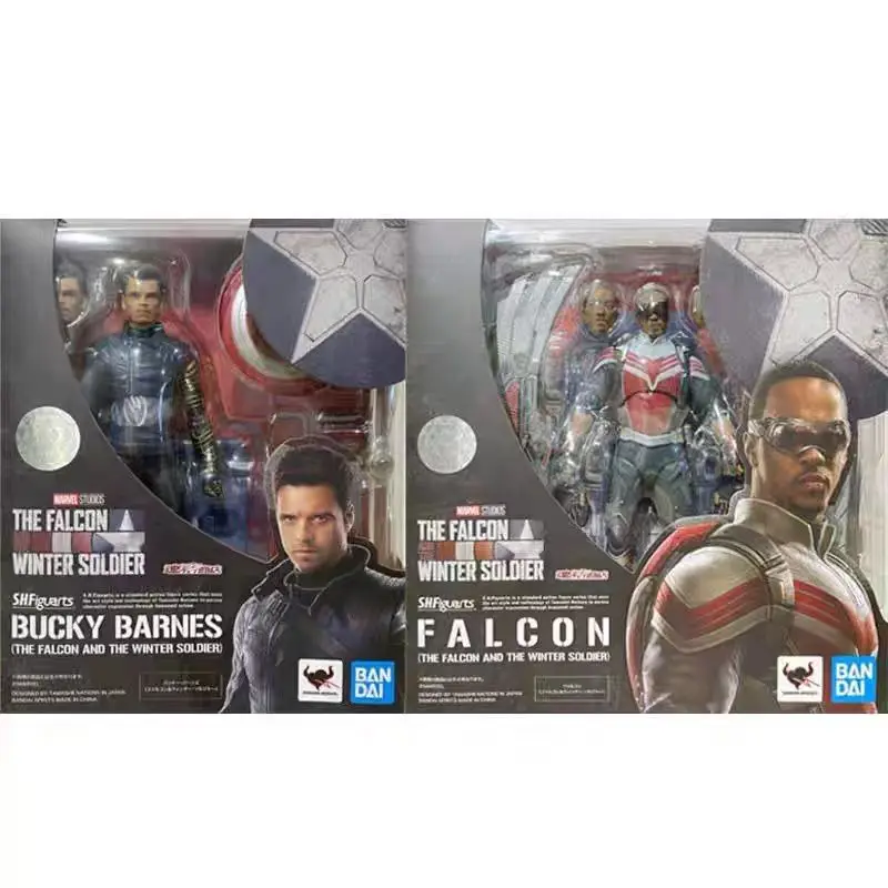 

Оригинальные фигурки BANDAI S.H. Фигуртс Falcon Bucky Barnes Зимний Солдат Капитан Америка модели аниме игрушки