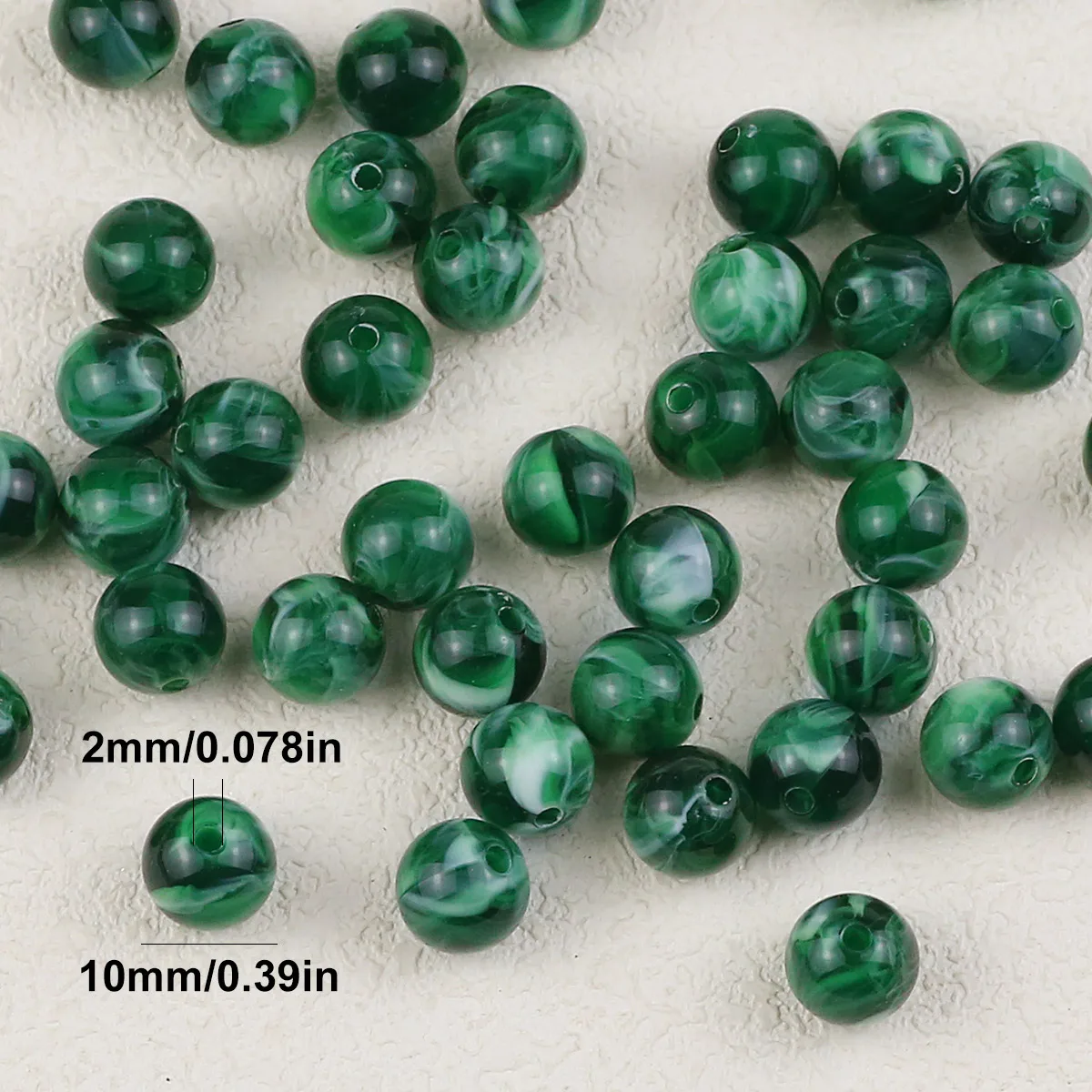 Темно-зеленый круглый шар акриловый спейсер свободные бусины для ювелирных