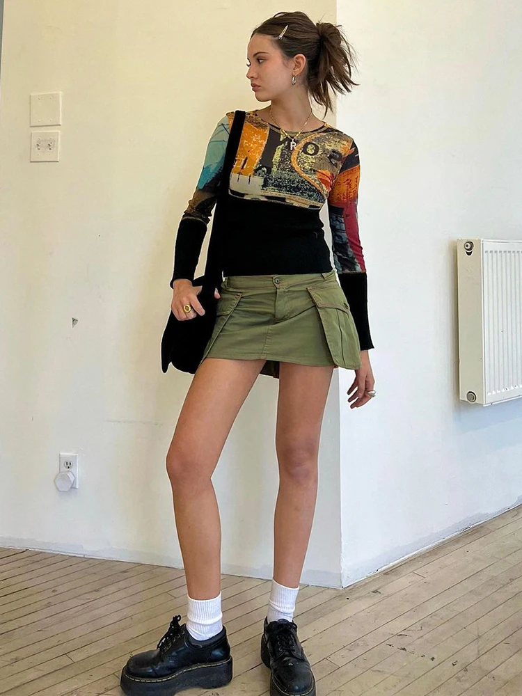 Юбка-карандаш Женская плиссированная с низкой талией и карманами - купить по