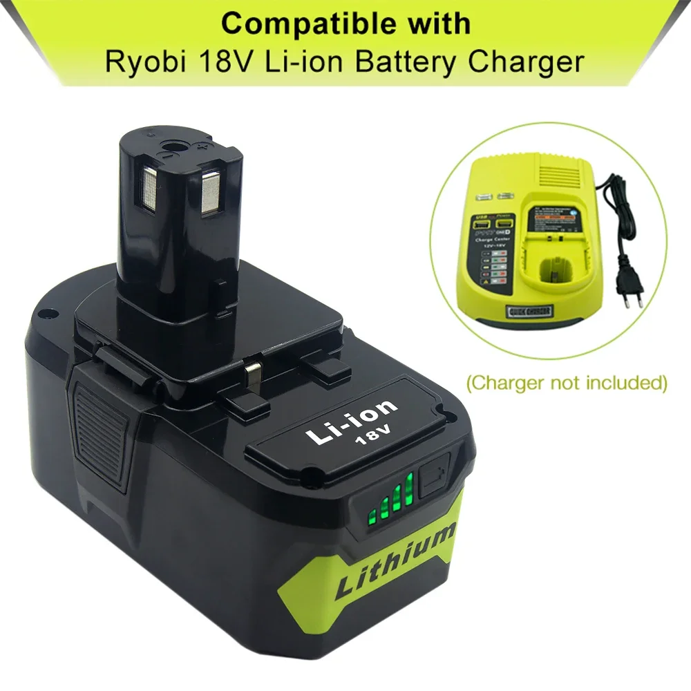 Фото Литий-ионный аккумулятор 8000 мАч для замены батарей Ryobi 18V RB18L40 RB18L50 RB18L60 P108 P107 BPL1820 P122 P104 P105 P102 P103 ONE+ №2
