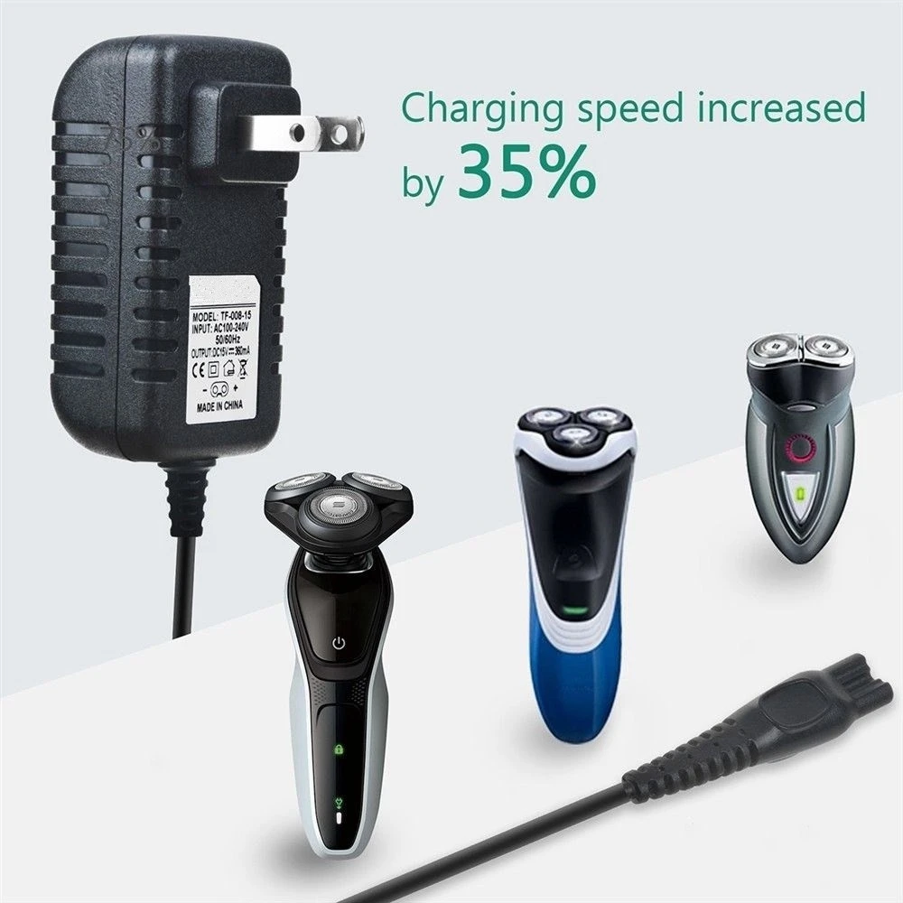 5.4W 15V/0.36A Shaver Power Adapter Charger for Philips HQ8505 AT790 AT810(US Plug)
