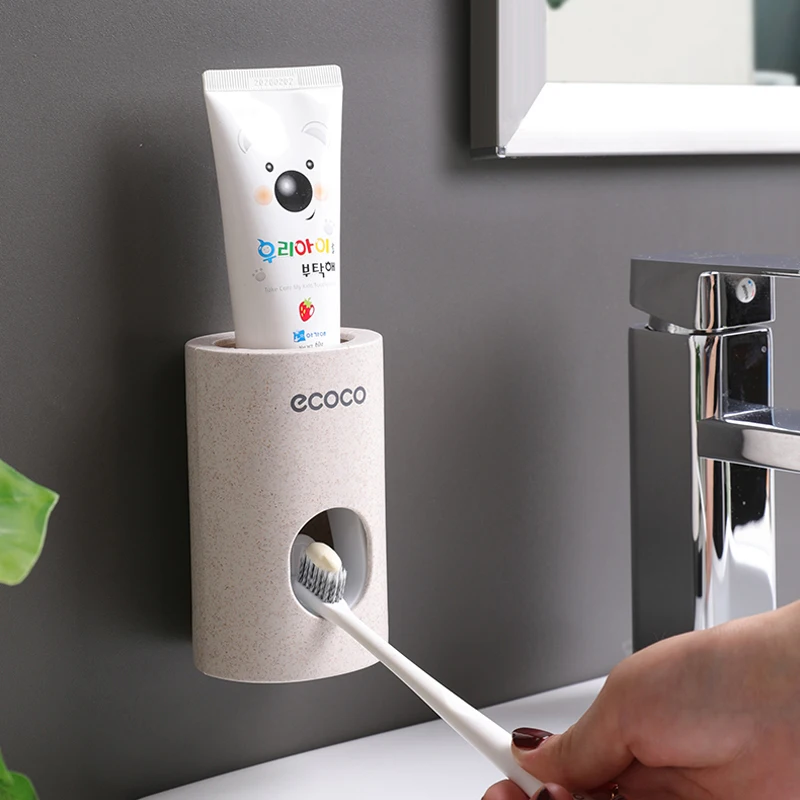 

Automatic Toothpaste Dispenser Toothpaste Squeezer Wall Mount Dust-proof Toothpaste Holder Storage Rack Bathroom Accessories