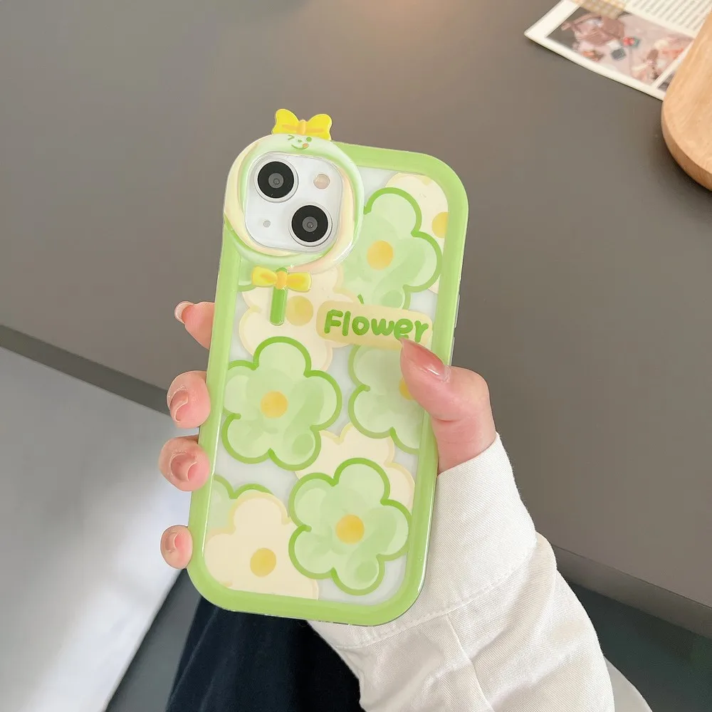 

Green Flower Pattern Phone Case For iphone 14 ProMax 12 12Pro 12ProMax 11 11ProMax 13 13Pro 13ProMax Protect Soft Shell