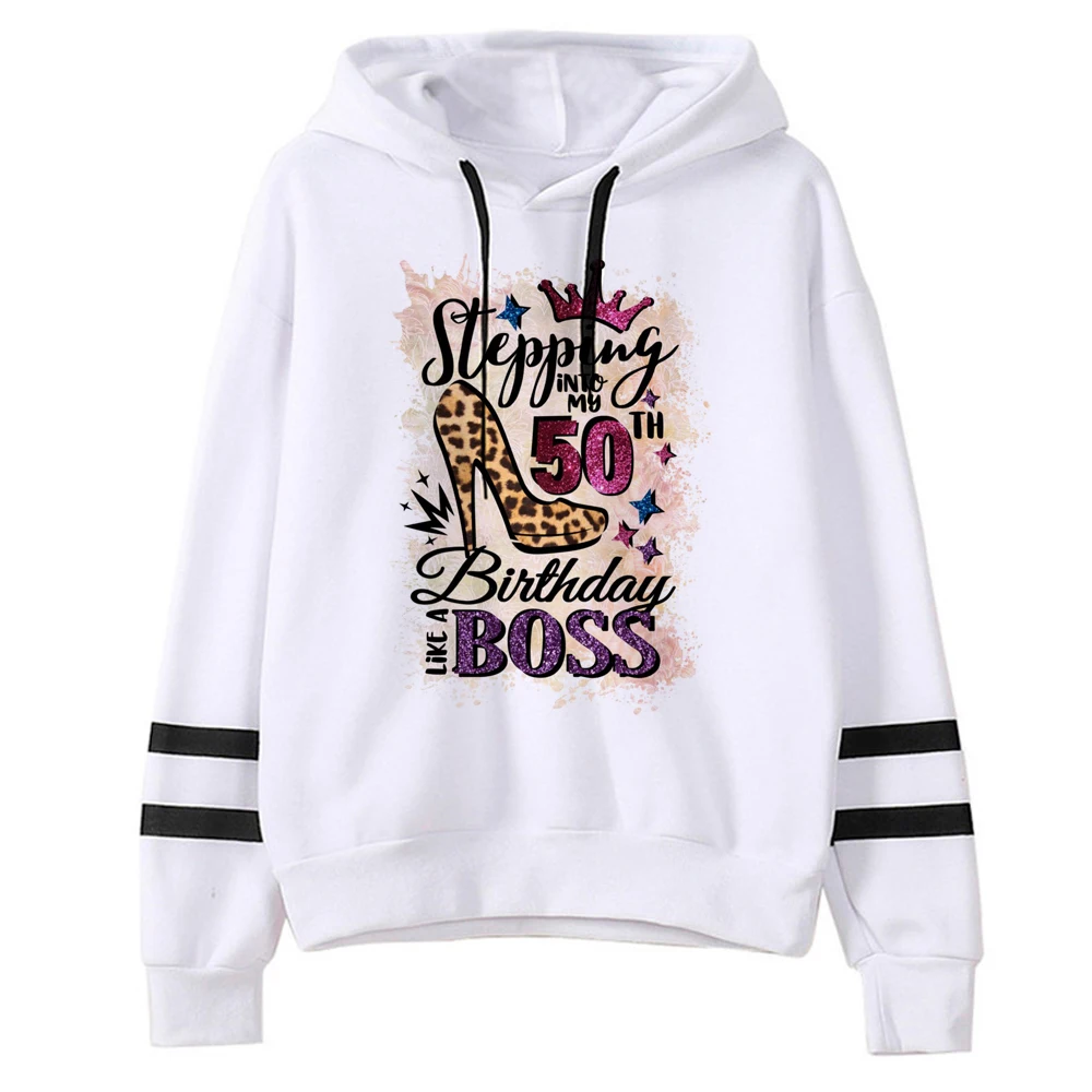 

50 Years Birthday hoodies women anime vintage Fleece sweat y2k sweatshirts female aesthetic tracksuit