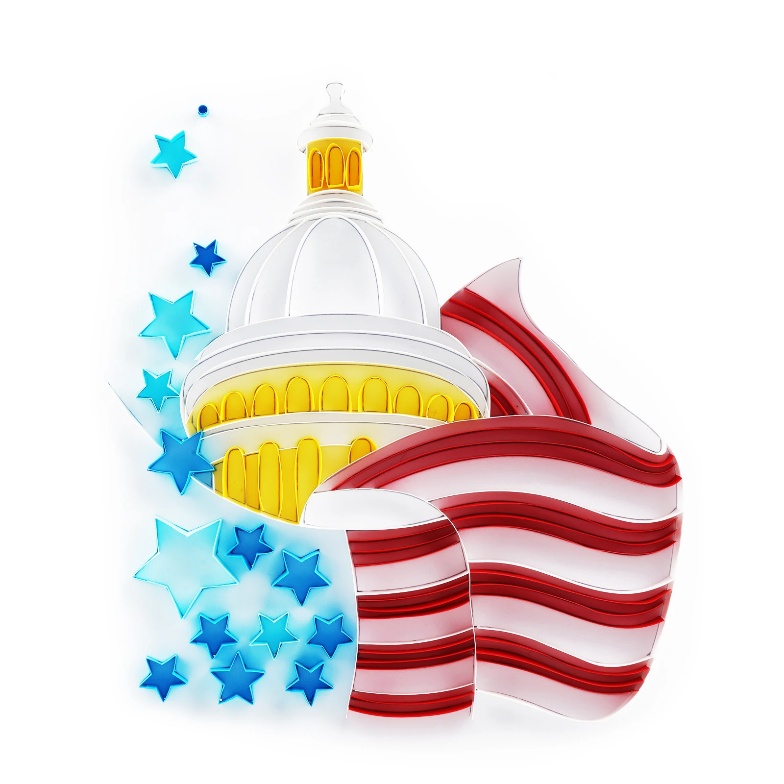 

Уникальное изображение Белого дома, каллинг, бумажная филигранная живопись, настенное украшение, сделай сам, искусство, келлинг, бумажные р...