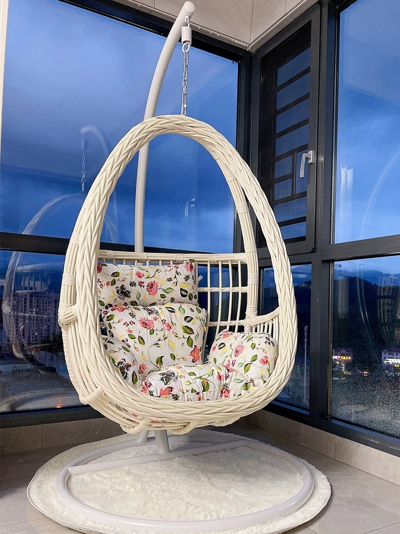 

Swing Chair for Garden and Living Room PE Rattan Sofa Outdoor Swing Hanging Basket Chairs Nordic Balcony Chair Home Indoor Swing