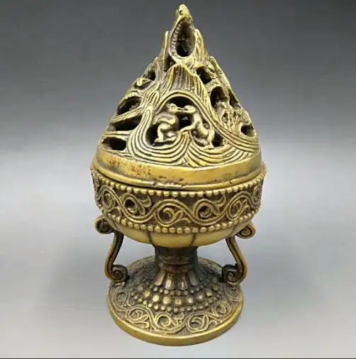 

Chinese Buddhism Incense Copper Animal pattern Burner Censer