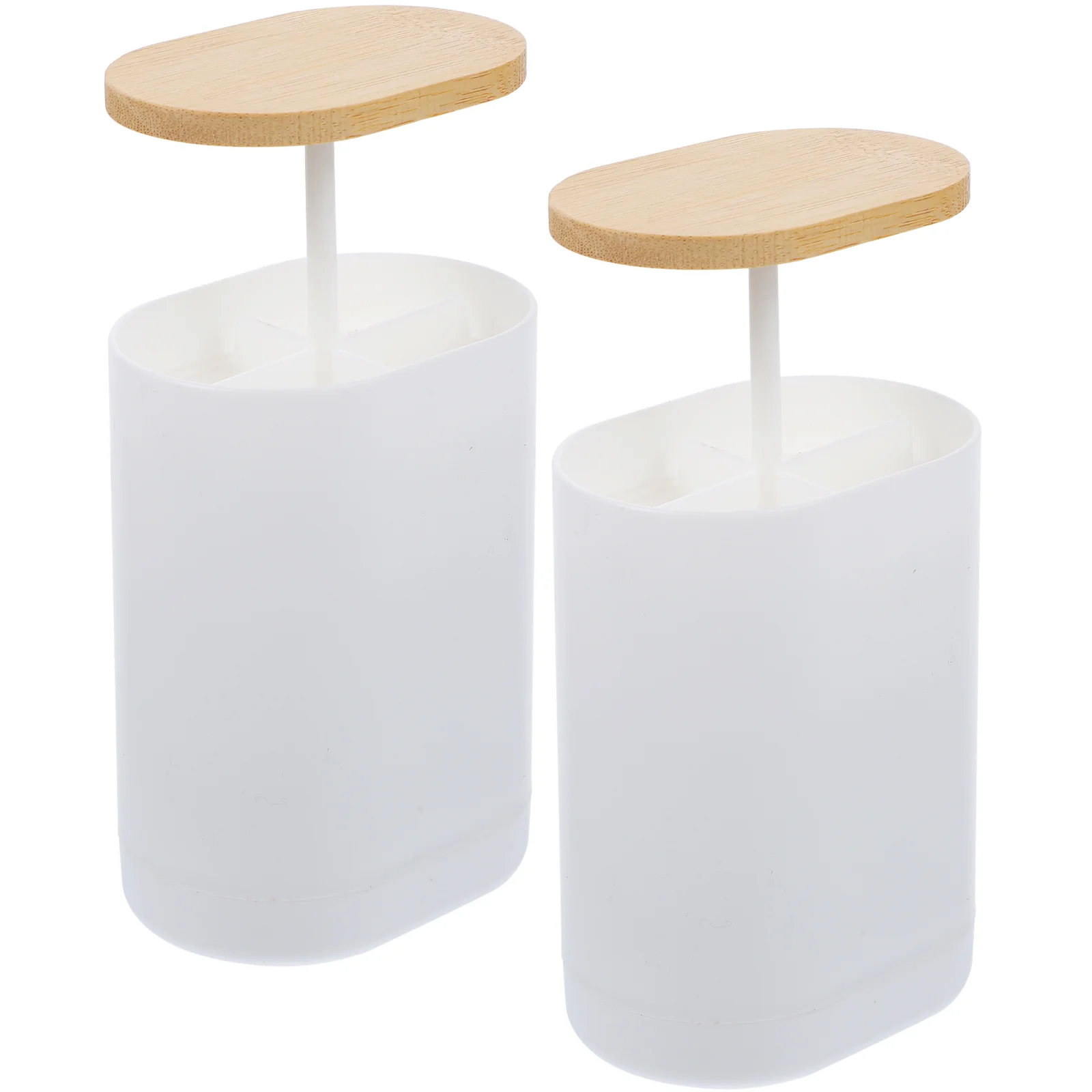 

2Pcs Pressing Type Automatic Toothpick Box Bamboo Toothpicks Restaurant Toothpick Container