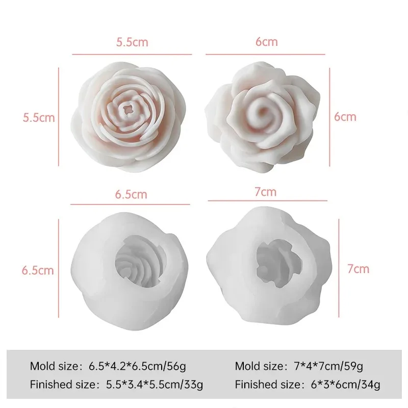 Силиконовая форма в виде розы для свечей аксессуары изготовления ручной работы