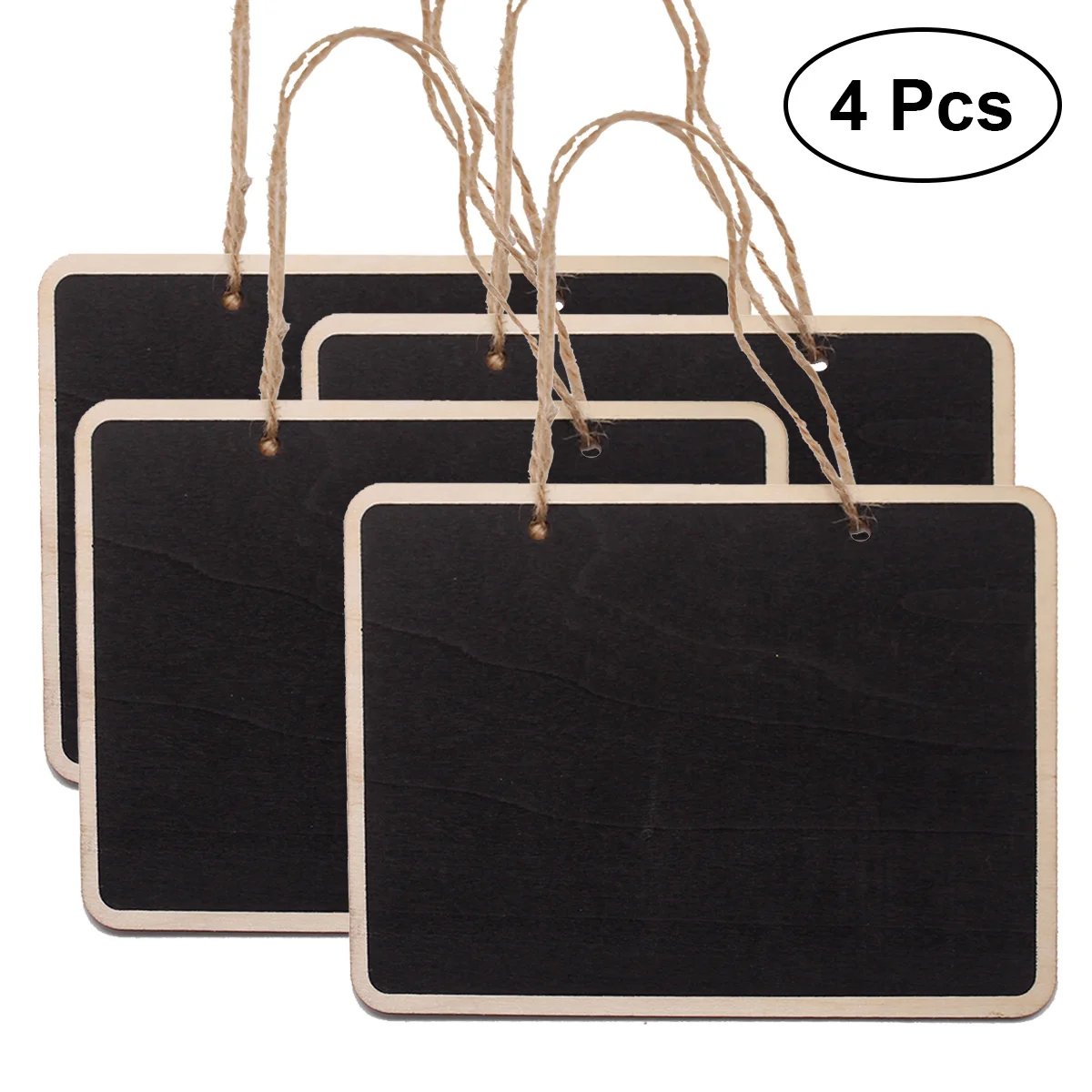 

4 PCS/ Pack Decorative Chalkboards Rectangular Hanging Chalkboard Wedding Place Tag Message Board Signs