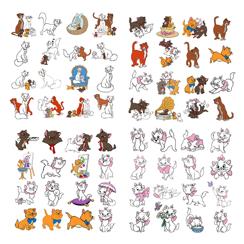 

Disney Marie Cat Heat Transfer Stickers Patches for Clothing T-Shirt Iron On Patches for Clothes for Boy Girl Accessories