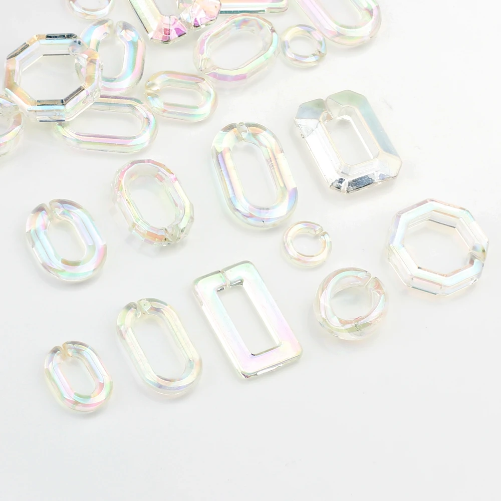 

Acrylic Resin Geometry Rectangle Circle Chain Connector Charm 10pcs For DIY Fashion Earrings Necklace Jewelry Making Accessories