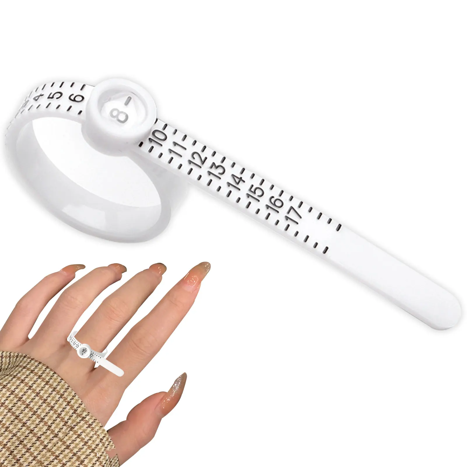 

Ring Sizer Measuring Tool Ring Sizer With Magnified Window Ring Sizer Tool Reusable Ring Measurement Tool 1-17 US Ring Size.