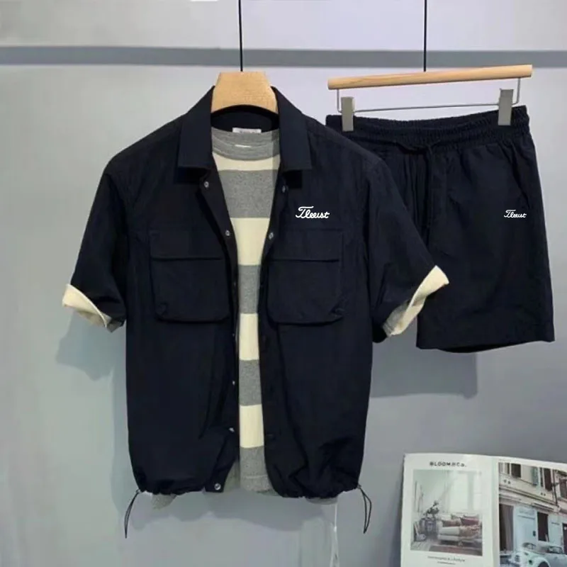 Maben Men' Golf Wear Top Ang Pants 2-piece Set 2023 new Summer Breathable Golf Suit Golf T-shirt Golf Shorts Men Golf Clothing