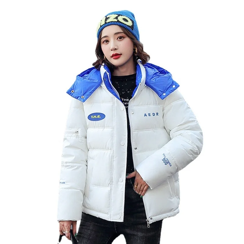 

2021 New Winter Parkas Women Jacket Hooded Glossy Waterproof Jacket Bread Service Warm Cotton Padded Parka Female Outwear