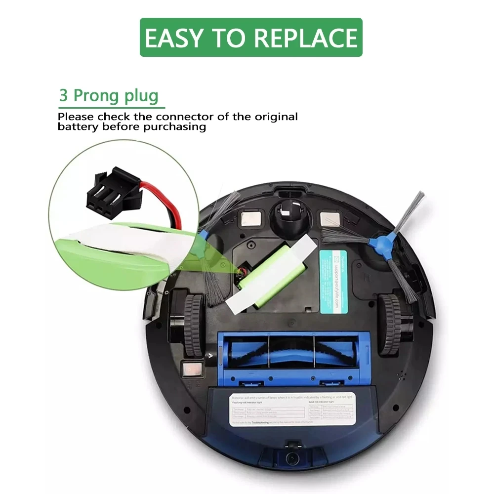 Фото Литий-ионный аккумулятор 14,4 В, 950 Ач для Cecotec Conga Excellence 990 1090 601/605 Ecovacs Deebot DN621 Eufy RoboVac 35C Panda i7 V710 №5