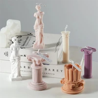 venus goddess body art statuary candle mould roman column silicone mold diy form for resin portrait decorate aromatherapy soap