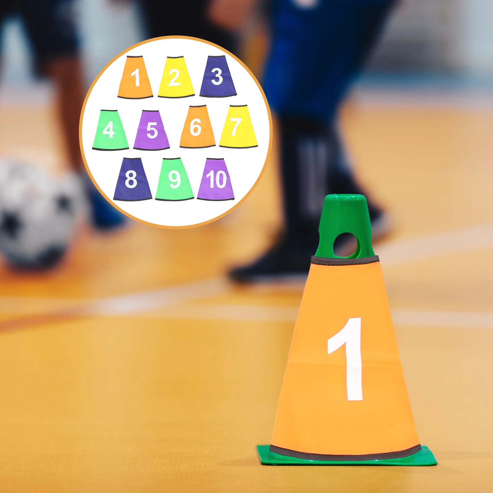 

10 Pcs Logo Bucket Protective Sleeve Covers Football Number Protectors Cone Rug Obvious Set Digital