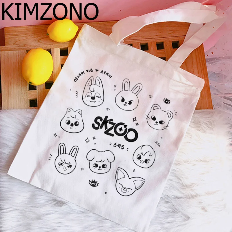 

Stray Kids Skzoo shopping bag cotton canvas shopper jute bag bolsa bag bolsas ecologicas boodschappentas reusable bolsa compra