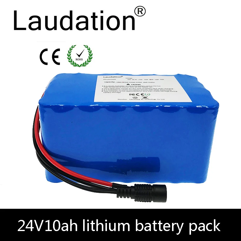 

Laudation 24V 10ah литиевая батарея электрического велосипеда 6S 5P 25,2 V 10000mah Высокое качество для 250W 350W Motor Scooter с 15A BMS