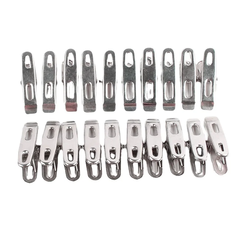 

20pcs Stainless Steel Clothes Pegs Clothespins Socks Underwear Drying Rack Holder Hanging Pins Clips Home Laundry Sock Clips