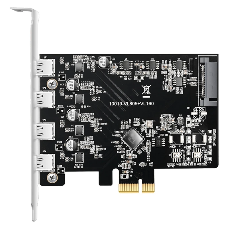 

Плата расширения Pci-E на Dual Type-C USB3.1, 4 порта 5 Гбит/с, высокоскоростной адаптер Type C, карта Pcie, преобразователь Tc USB 3,1
