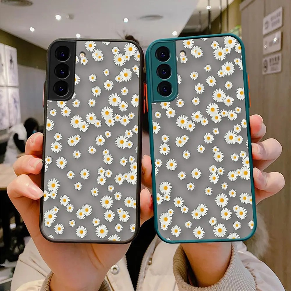 

Small Fresh Flowers Funda Matte Case For Samsung S22 S21 S20 S10 S10E S9 S8 Note 20 10 9 8 Plus Lite Ultra 5G Clear Capa Case