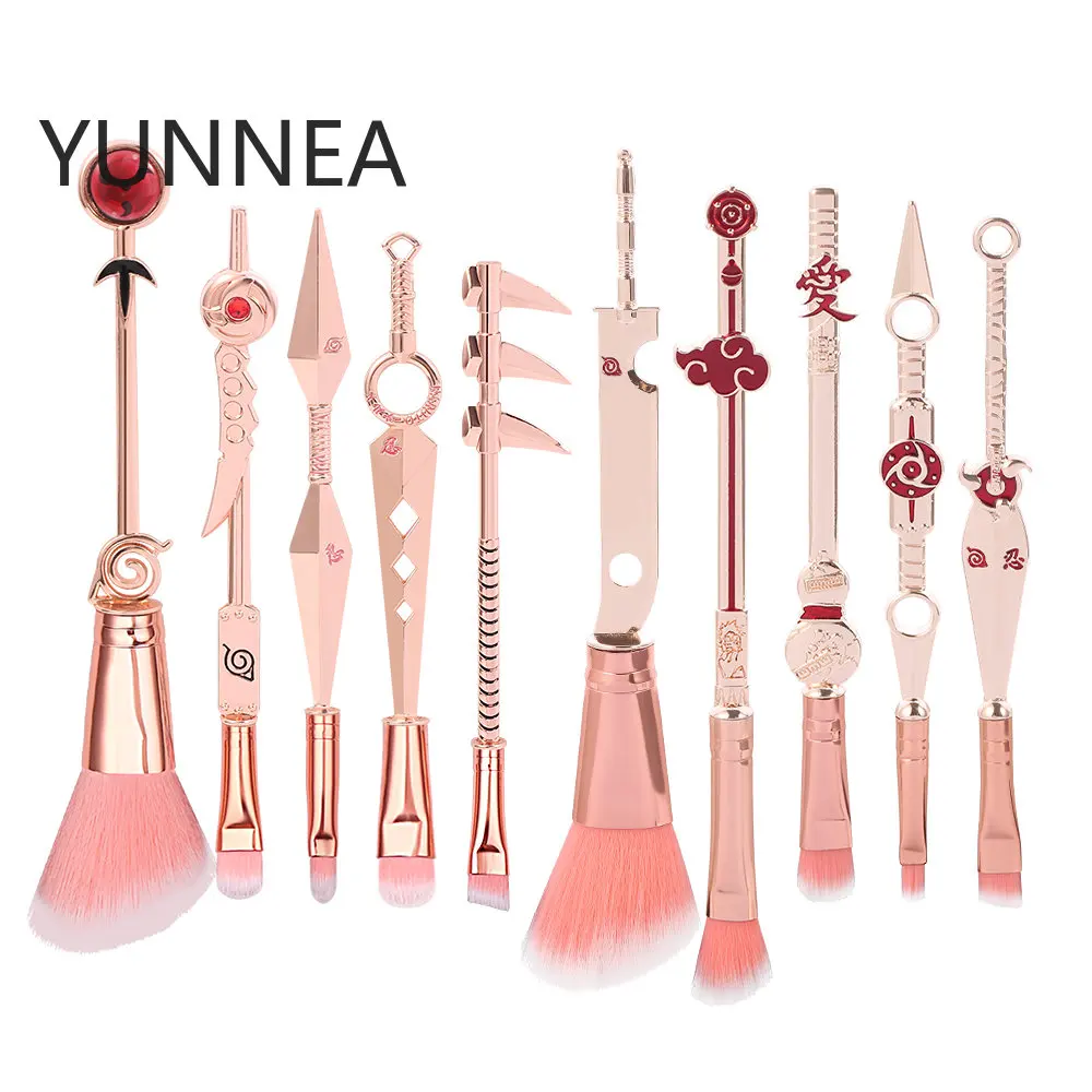 

Набор кистей для макияжа аниме 5 шт., для пудры, теней для век, бровей, губ, инструменты для макияжа Шаринган, акацукик для фанатов, Кисть для м...