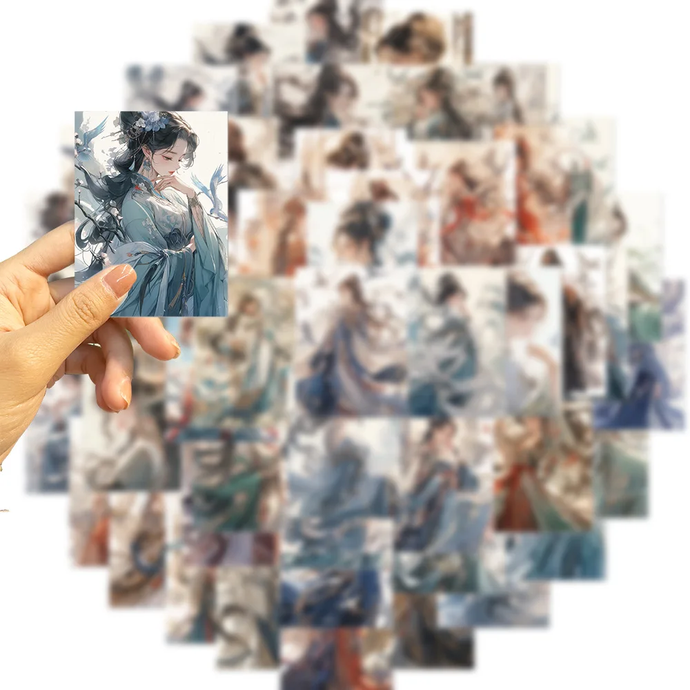 

50Pcs Ancient Character Stickers Pack for Kids Laptop Travel Luggage Decoration Aesthetics Scrapbooking Sticker