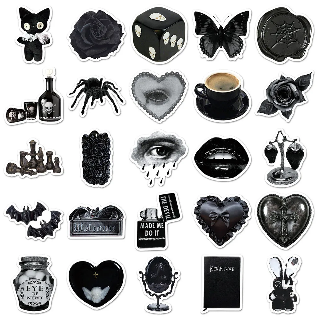 

Набор из 50 водонепроницаемых аниме-наклеек в стиле темной готики