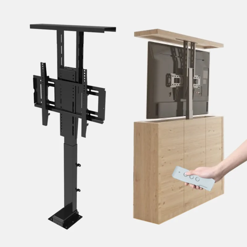

hidden tv lift cabinet Electrically Height-Adjustable TV Bracket for 32-70 Inches TV with Remote Control