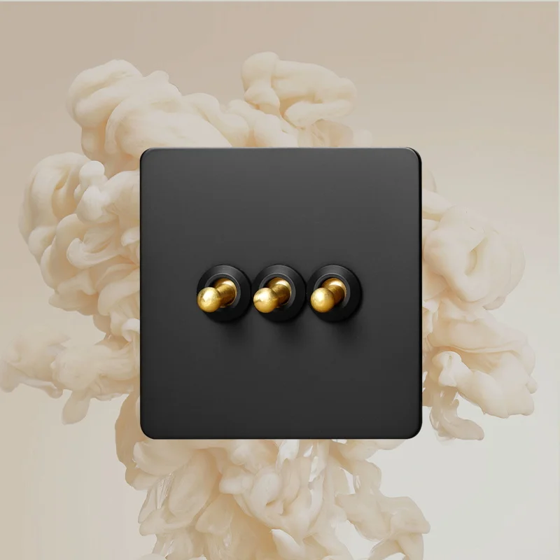 Фото Avoir Black Stainless Steel Push Button USB Wall Socket UK 220V Universal 1-4 Gang 2 Way Wall Switches Vintage Toggle Switches настенный светильник панели для стен розетка двойная настенный выключатель диммер 220 вольт №4
