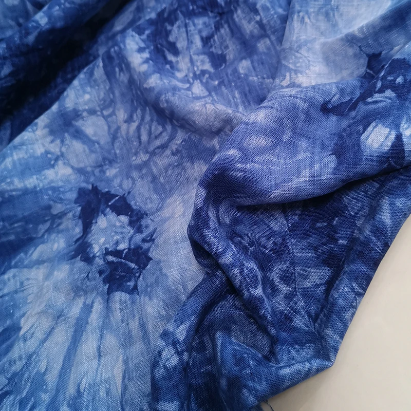 

Летнее джинсовое синее хлопковое льняное платье-рубашка, брюки