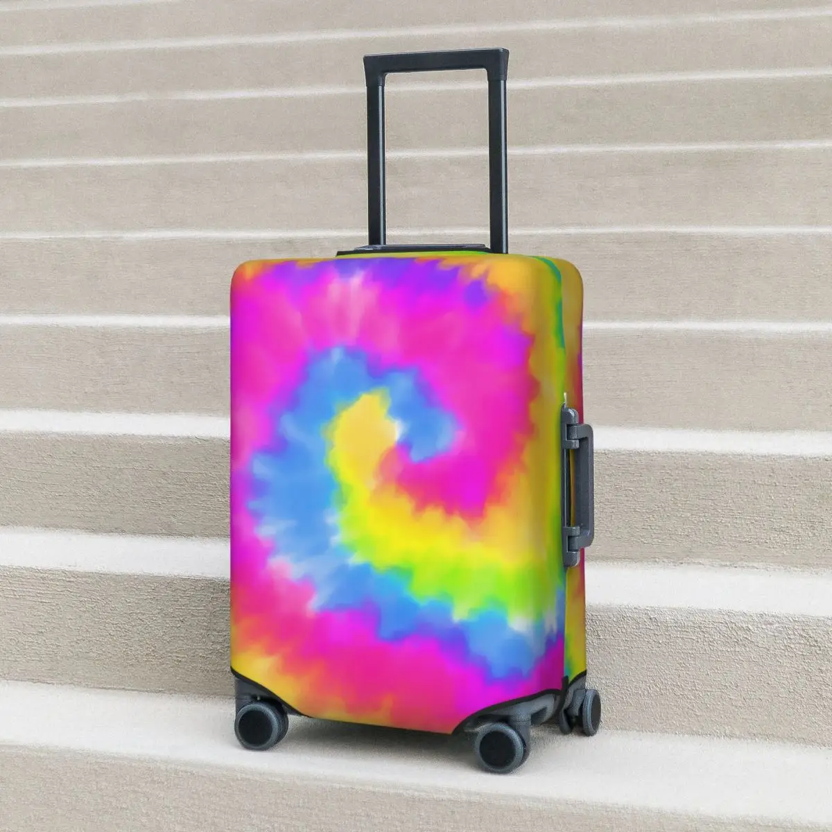 

Spiral Tie Dye Suitcase Cover Colorful Swirl Business Protection Flight Useful Luggage Case