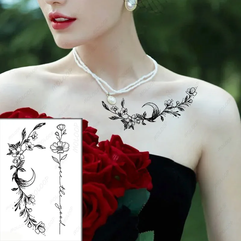 

Tattoo Stickers Movie Little Flower Letter Tatto Waterproof Temporary Flash Tatoo Fake Tattoos for Men Women