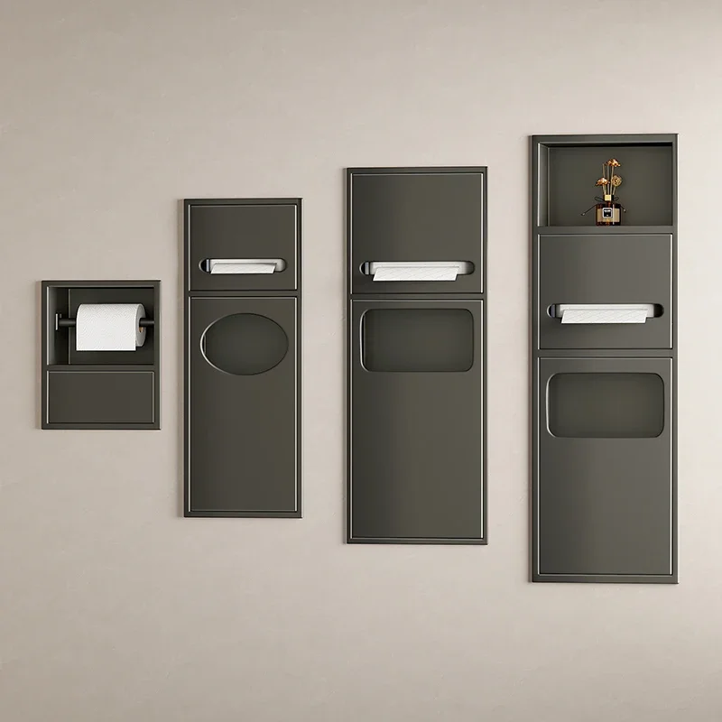 Ниша для унитаза встраиваемая полка мусорного бака ванной комнаты дверной