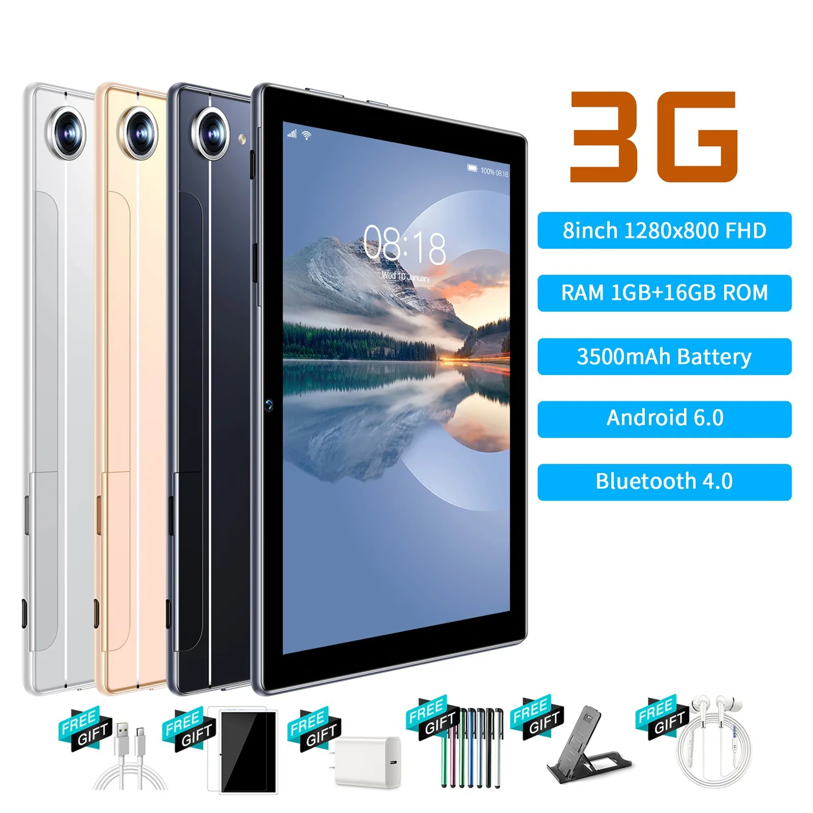 A8 8-дюймовый разблокированный HD полноэкранный Дешевый многофункциональный