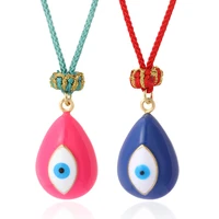 turkish evil blue womans necklace enamel greek eye goth punk pendant boho long collars chain adjustable link friend gift
