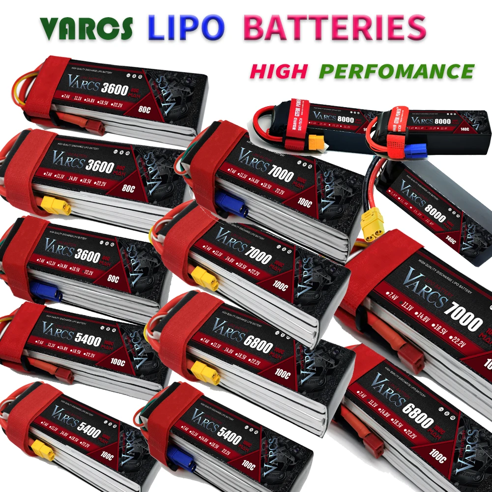 VARCS 3S 4S 6S 3600mAh 5400mAh 7000mAh 6800mAh 80C 100C 140C T Plug XT60 XT90 | Запчасти и аксессуары