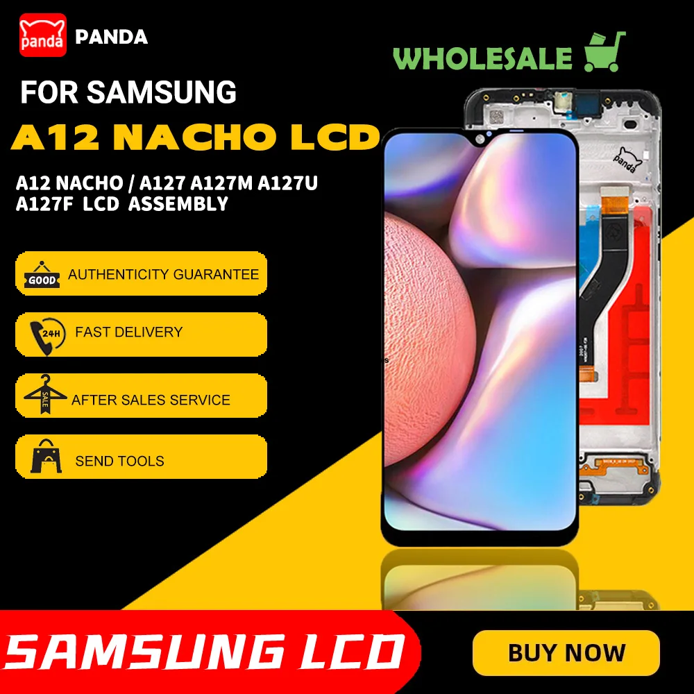 

Original For Samsung Galaxy A12 Nacho LCD Touch Screen Digitizer Assembly A127 Display A127M A127U A127F Free Shipping