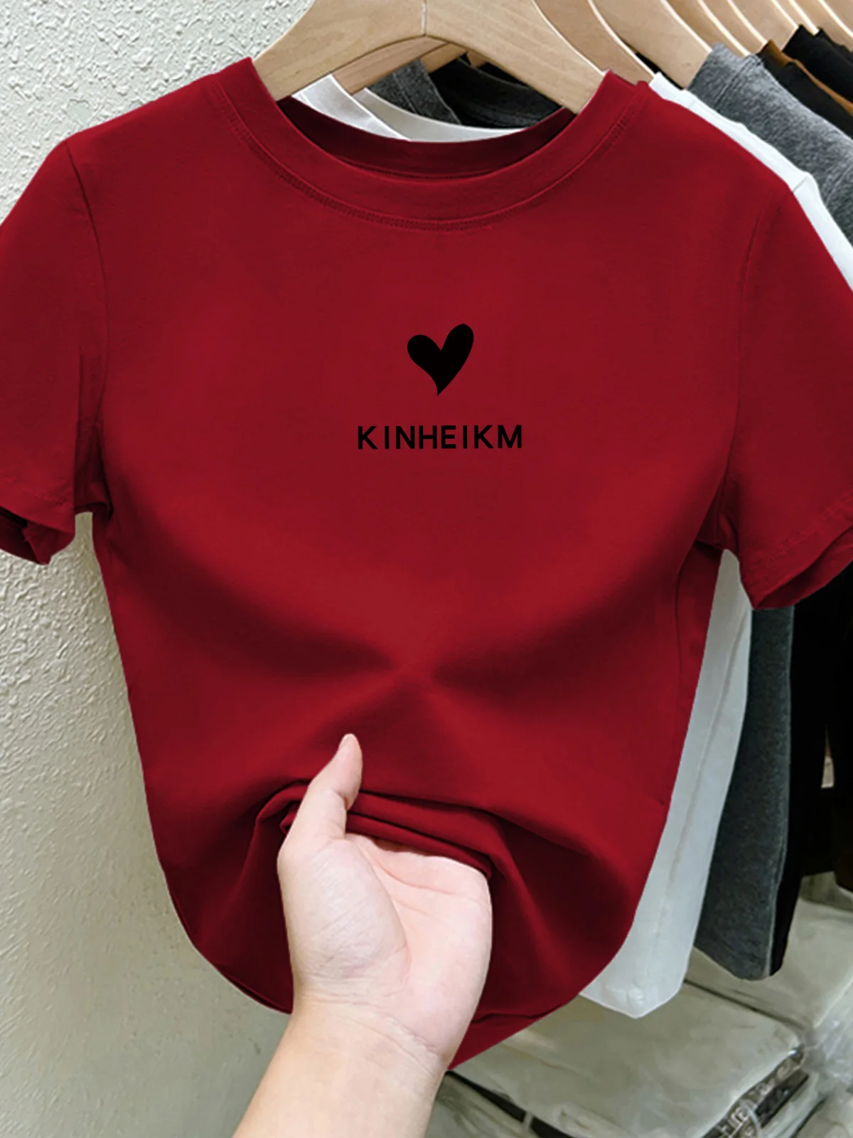 Brushed Pure Cotton Short sleeve T-shirt Women Korean Sle Versitile Fashion Top Thickened Slimming Half Sleeve Inne...