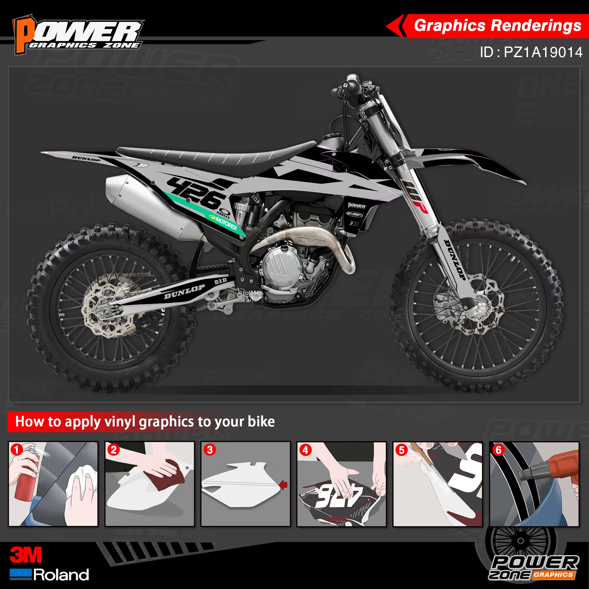 Набор наклеек PowerZone для KTM SX SXF MX 19-20 EXC XCW Enduro 20-N 125-500cc 14 | Автомобили и мотоциклы