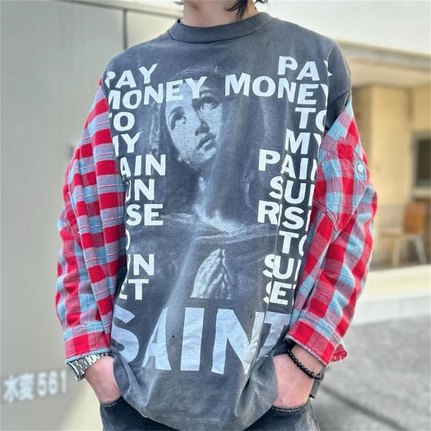 Винтажная повседневная футболка оверсайз