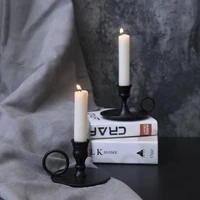 retro wrought iron metal candle holder black paint material photography props home accessories bar ornaments